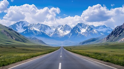 mountain landscape with lake and mountains