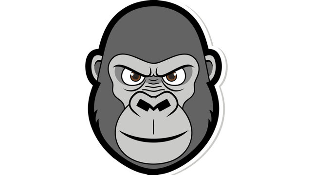 Stylized Cartoon Gorilla Face - Fierce Mascot Illustration