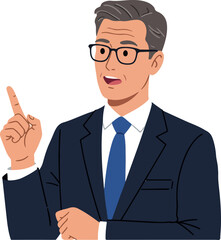 Man In Suit Pointing Up Suggestion Ideas