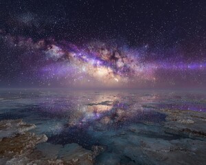 Starry Night Sky Above Calm Waters