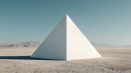 White Pyramid In Desolate Desert Landscape