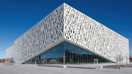 Modern Building Facade With Geometric Patterns