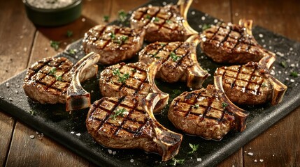 Grilled steak with bone, seasoned and ready to serve.