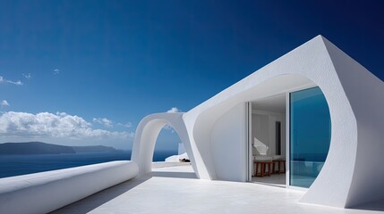 White Modern Architecture With Sea View