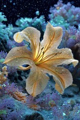 Stunning Glowing Orange Lily Underwater