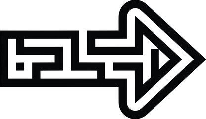 Maze arrow icon symbolizing direction and navigation