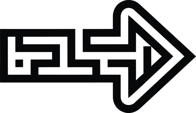 Maze arrow icon symbolizing direction and navigation