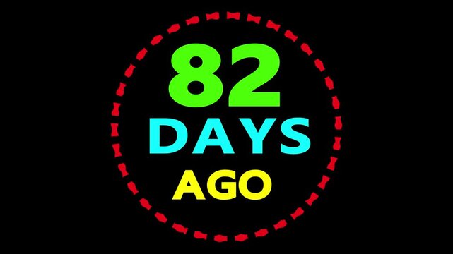 82 days ago countdown motion graphic