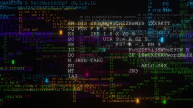 Colorful Abstract Computer Data Matrix Background Loop