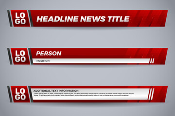 Set red lower third for television and news channel