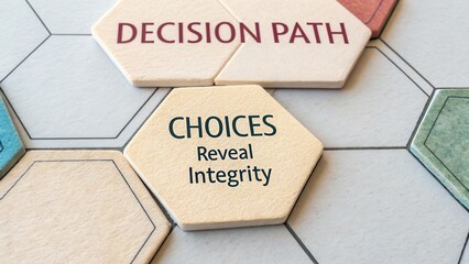 Choices on a Decision Path with Integrity and Reveal Concept in Board Game Style Representation of Options and Strategies