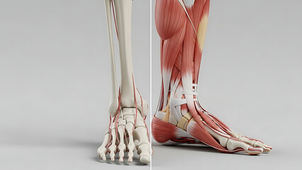 Human ankle and foot muscle anatomy