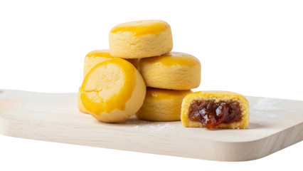 Pineapple cake or nastar, white background isolated