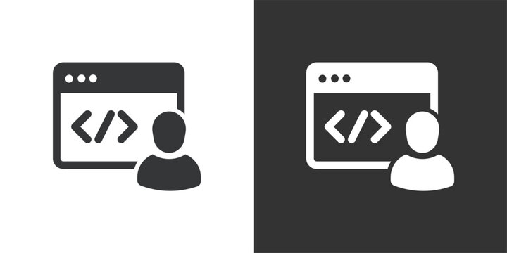 Web Developer Profile icon. Solid glyph series icon