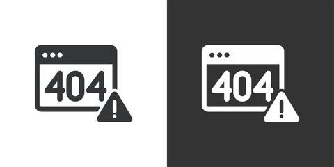 404 Page Error icon. Solid glyph series icon