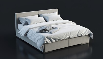 Fototapeta premium Contemporary bed an isolated background.