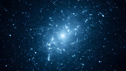 Naklejka premium Stunning cosmic explosion in deep blue space with bright light