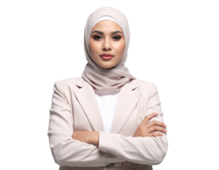 Firefly_Athlete Running Side View Isolated on Transparent Background - Firefly_Businesswoman Wearing Hijab Isolated on Transparent Background PNG