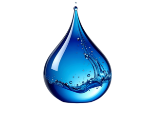 Firefly_Athlete Running Side View Isolated on Transparent Background - Firefly_Blue Waterdrop Isolated on Transparent Background - Generative AI