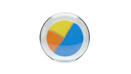 Pie Chart with Colorful Segments on White Background