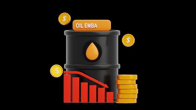3D World economy oil prices | Alpha Channel