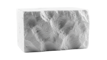 A high-resolution microscopic view of a white crystalline structure showcasing intricate details and texture in a three-dimensional representation.