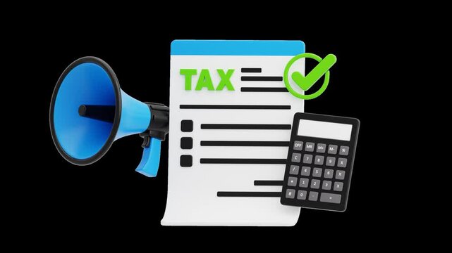 3D Annual tax calculation campaign | Alpha Channel