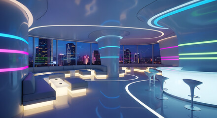 Futuristic Interior: The interior design is a symphony of clean lines and vibrant colors. The overall aesthetic is sleek and modern, creating a visual feast for the eyes.