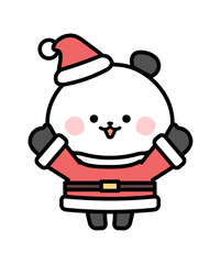 Panda in Santa Costume Illustration
