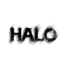 Halo in dry marker typography with harsh contrast isolated on transparent background