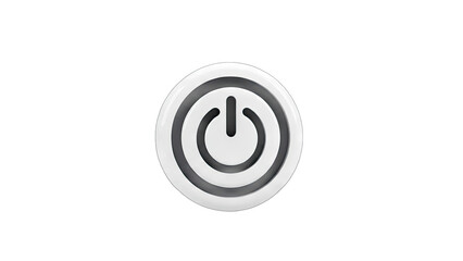 Power Button Icon: On/Off Symbol on White Background