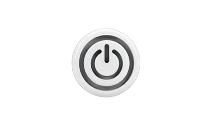 Power Button Icon: On/Off Symbol on White Background