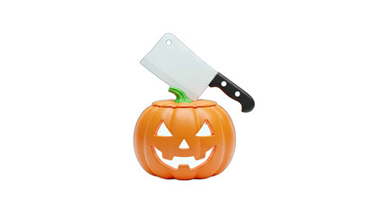 Pumpkin Carving with Cleaver: Halloween Concept