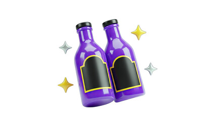 Purple Bottles Sparkling in Celebration