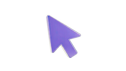 Purple Cursor Pointing on White Background