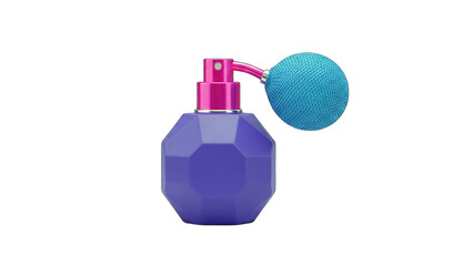 Purple Perfume Bottle Isolated on White Background