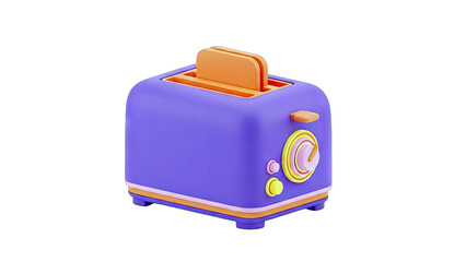 Purple Toaster with Toast Ready - Kitchen Appliance