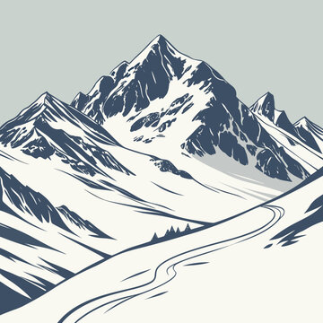 Majestic snow-capped mountain range