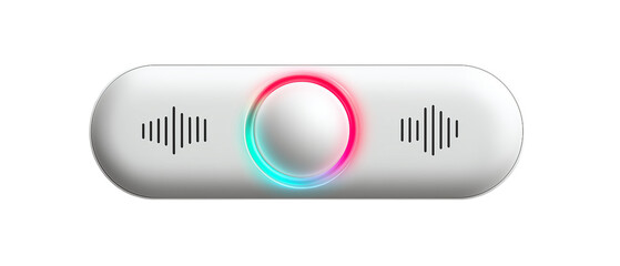 Voice assistant interaction panel with multicolor audio feedback Isolated on a transparent background