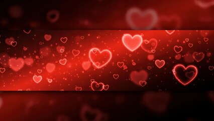 Romantic red hearts floating on dark background for Valentine's Day