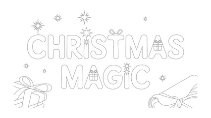 Obraz premium Christmas Magic Illustration: An enchanting artistic display showcasing the magical spirit of the season, evoking feelings of joy, anticipation, and the wonder of Christmas. 