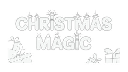 Christmas Magic: Sparkling Text and Gifts Evoke Festive Joy