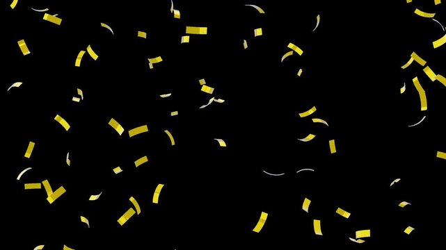 3D Golden Confetti | Alpha Channel