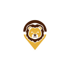 Lion head logo design with a unique and modern style.
