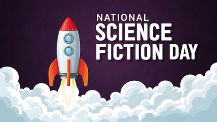 National Science Fiction Day Rocket Launch into Space.