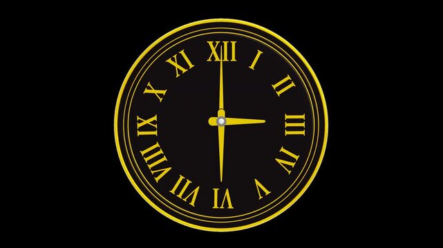 3D Golden clock | Alpha Channel