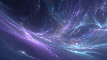 Abstract Digital Space Design with Glowing Particles