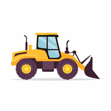 Yellow Front Loader Heavy Equipment Construction Vehicle Illustration