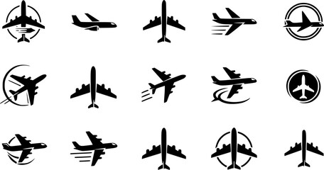 Aircraft icon vector set. airplane illustration sign collection. plane symbol or logo.
