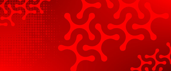 Modern red abstract vector background featuring organic blob shapes and halftone dots, creating a bold, dynamic composition suitable for branding, posters, and digital designs.